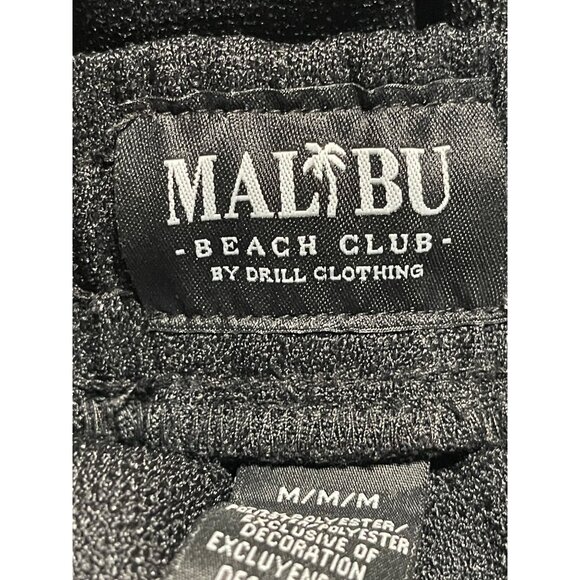 Malibu Beach Club Black Drawstring Pants Womens Medium Sheer Swim Cover Up - Picture 5 of 9